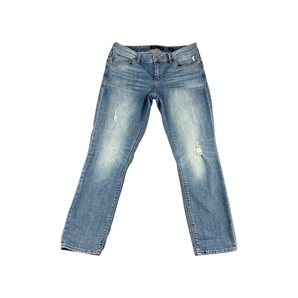 Lucky Brand Lolita Crop Jeans Medium Wash Distressed Slim Fit Women's Size 8 29